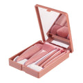 1 Set Compact Mirror Makeup Brush Kit - Mini Multi-Function Powder Brush, Travel Gift for Friends & Her