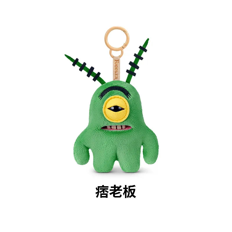 Genuine for Big-Tooth Teething Monster Pendant Funky Tooth Treasure Ugly-Cute Doll Plush Keychain 5-7 Years