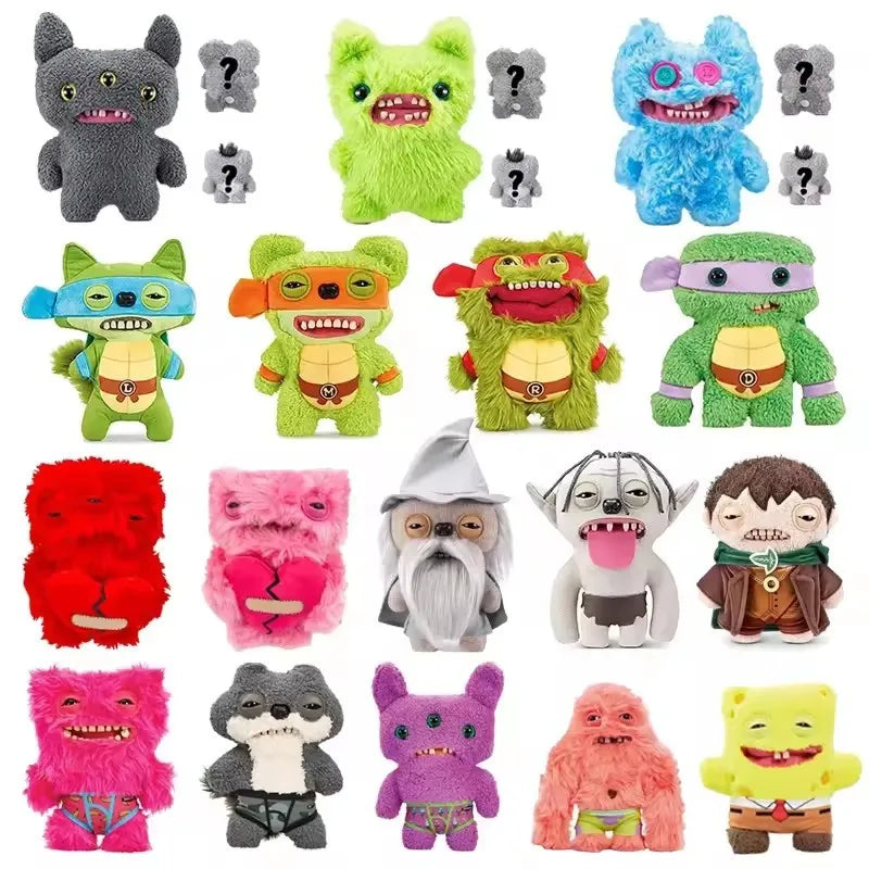 Genuine for Big-Tooth Teething Monster Pendant Funky Tooth Treasure Ugly-Cute Doll Plush Keychain 5-7 Years