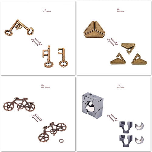 Metallic Theme Lock Puzzles For Adults - Advanced Geometric Tavern Puzzles