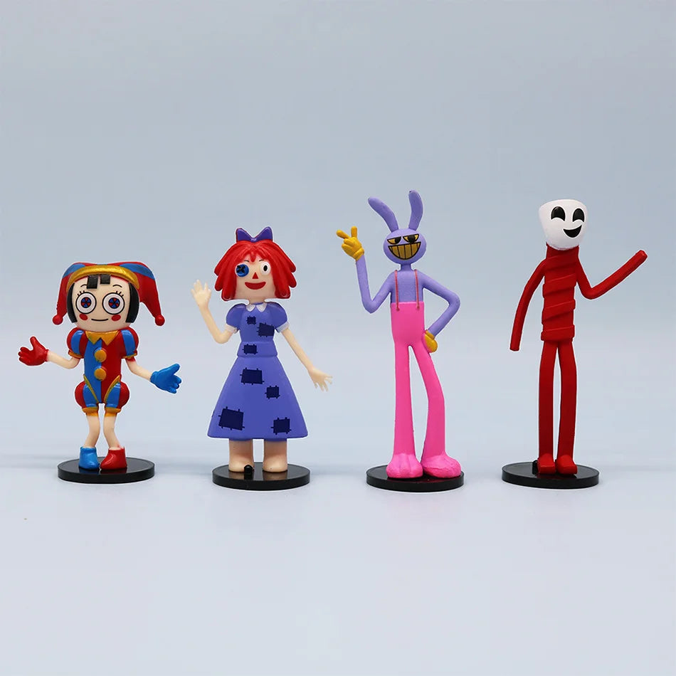 The Amazing Digital Circus 8 Styles Q Version Figurine Models, Rabbit Clown Dolls Cartoon Peripherals Cake Ornaments Toy Models