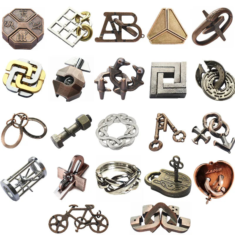 Metallic Theme Lock Puzzles For Adults - Advanced Geometric Tavern Puzzles