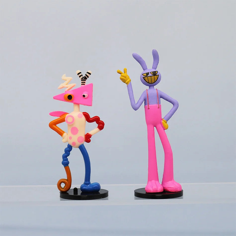 The Amazing Digital Circus 8 Styles Q Version Figurine Models, Rabbit Clown Dolls Cartoon Peripherals Cake Ornaments Toy Models
