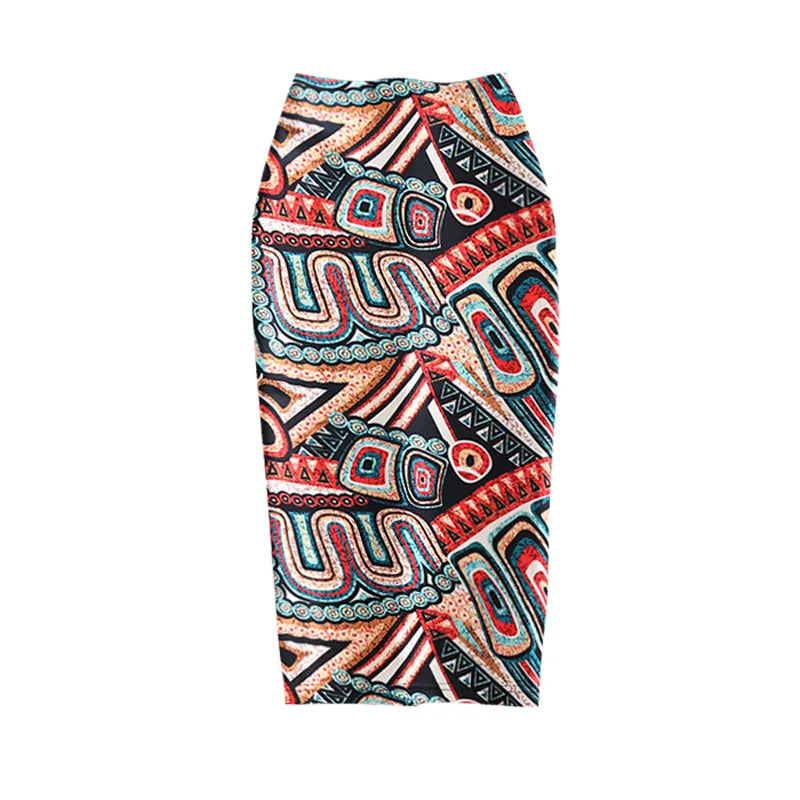 Women's Pencil Skirts Letters Printed Graphic Summer Autumn High Waist  Slit Tube Faldas Woman Stretch Skirt Female GD503